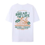 Bread of Life Funny Christian T-Shirt Bible Verse Inspirational Graphic Tee Loose Retro Jesus Faith Men Shirt Vintage Unisex Top