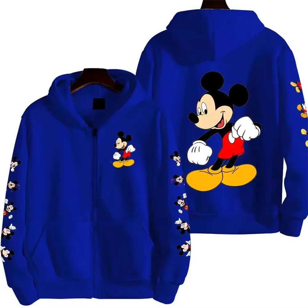 Unisex Disney Zip Up Hoodie Men Women Oversized Casual Long Sleeves Streetwear Sweatshirt Autumn Winter Trendy New Y2k Clothes