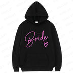 Team Bride Matching Hoodies Women Soft Casual Bridesmaid Bachelorette Party Gift Hooded Sweatshirts Wedding Group Outfits Tops