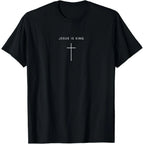 Funny Jesus Is King Christian Religious Faith T Shirts Men Cotton Humor Streetwear Tee Shirt Short Sleeve Unisex Loose Clothing