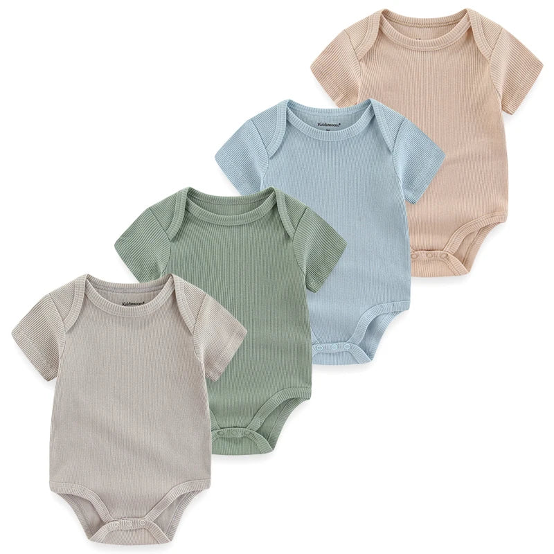 4Pieces Cotton Newborn Bodysuit Print Baby Girl Clothes 0-12M Cartoon Baby Boy Clothes Summer Short Sleeve Romper Bebes
