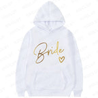 Team Bride Matching Hoodies Women Soft Casual Bridesmaid Bachelorette Party Gift Hooded Sweatshirts Wedding Group Outfits Tops