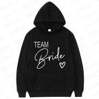 Team Bride Matching Hoodies Women Soft Casual Bridesmaid Bachelorette Party Gift Hooded Sweatshirts Wedding Group Outfits Tops