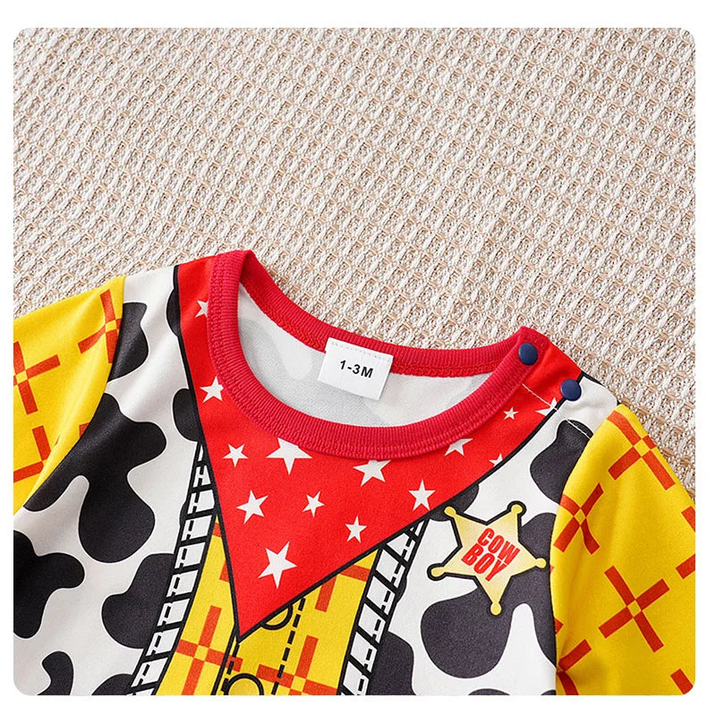 Newborn Knitted Baby Onesie Cartoon Boy Toddler Jumpsuit Romper Spring and Autumn Cute Cool Soft Comfortable Style Round Neck
