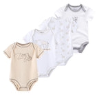 4Pieces Cotton Newborn Bodysuit Print Baby Girl Clothes 0-12M Cartoon Baby Boy Clothes Summer Short Sleeve Romper Bebes