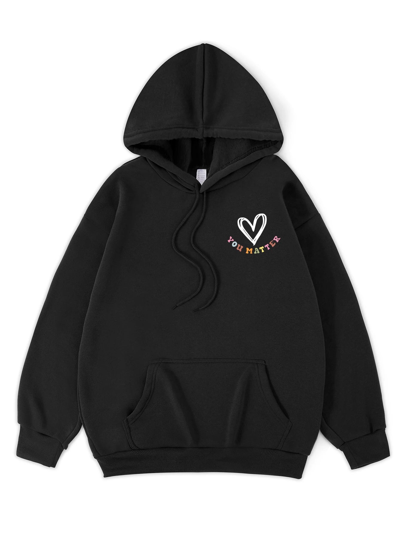 Dear Person Behind Me Plus Size Hoodie Women Colored Letters Warm Fleece Hoody Fur-liner Spring Autumn Sweatshirt Y2K Casual Top
