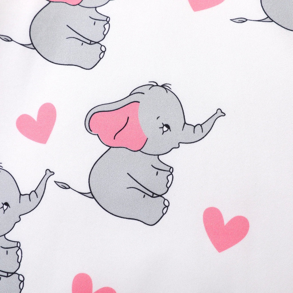 PatPat 2pcs All Over Cartoon Koala Print White Long-sleeve Ruffle Snap-up Baby Jumpsuit Set Soft and Comfortable