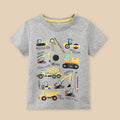 Little maven 2026 Summer Fashion New Tops Children's Clothing T-shirts Cartoon Excavators Infant Baby Boys Kids Clothes