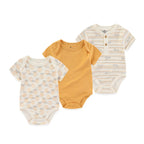 Unisex Cotton Newborn Baby Boy Clothes 3Pieces Summer 0-12M Cartoon Baby Girl Clothes Print Bodysuits Short Sleeve Bebes