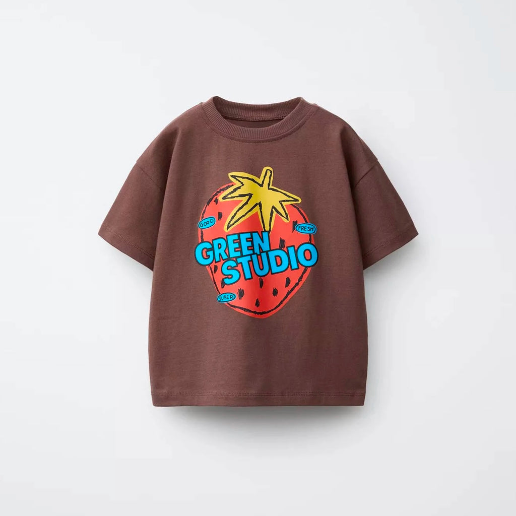 1-7Years Old Boys Girls Fashion T-shirt Summer Clothes Short-sleeved Tops Toddler Cartoon Printed Tees Loose Casual Sports Tees