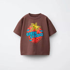 1-7Years Old Boys Girls Fashion T-shirt Summer Clothes Short-sleeved Tops Toddler Cartoon Printed Tees Loose Casual Sports Tees