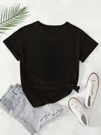 Fully Vaccinated Blood Of Jesus Women Crew Neck Letter Funny Print T Shirts Short Sleeve Graphic Shirts Loose Casual Tops Tee