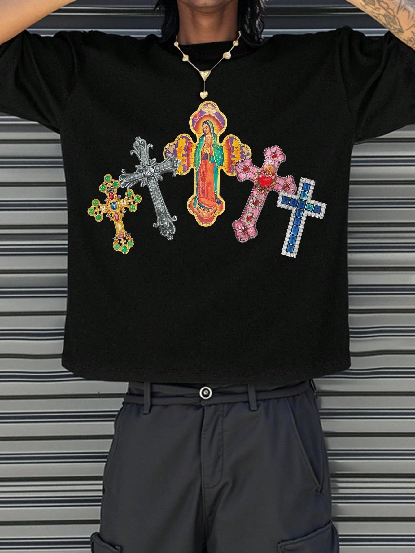 Mens  Comfortable Mens White Crew Neck T-Shirt Cross Jesus Print T-Shirt Vintage Shirt Graphic T-Shirt pro choice streetwear