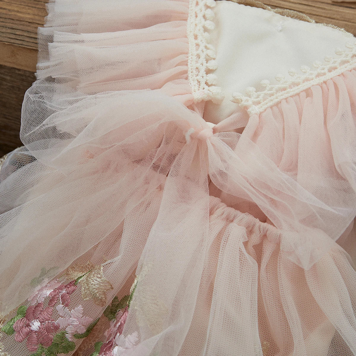 ma&baby 0-24M Baby Girl Romper Newborn Infant Jumpsuit Princess Floral Embroidery Tulle Outfits Birthday Party Clothing