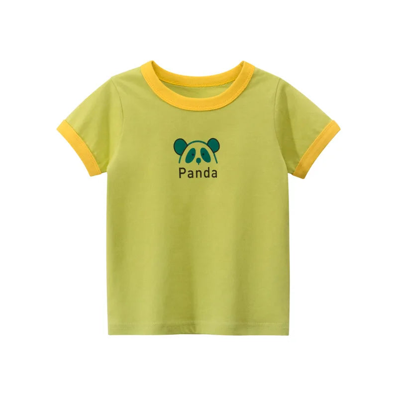 2025 Summer 2-8 Years Kids Girl Shorts Sleeve T-shirts Printed Little Girl Top Baby Girl T Shirts Children Toddler Girl Clothes