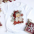 Women Tshirts Merry Christmas Tree Print Red Top Femal New Clothing Short Sleeve 90s Girls Lucky Deer T-shirts Aesthetic Clothes