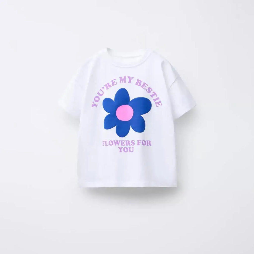 1-7Years Old Boys Girls Fashion T-shirt Summer Clothes Short-sleeved Tops Toddler Cartoon Printed Tees Loose Casual Sports Tees