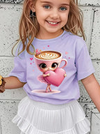 Italian Brainrot Cute Meme T-Shirt for Girls Clothes Ballerina Cappuccino Print Tee Tops Pink Summer Kawaii Outfits Streetwear