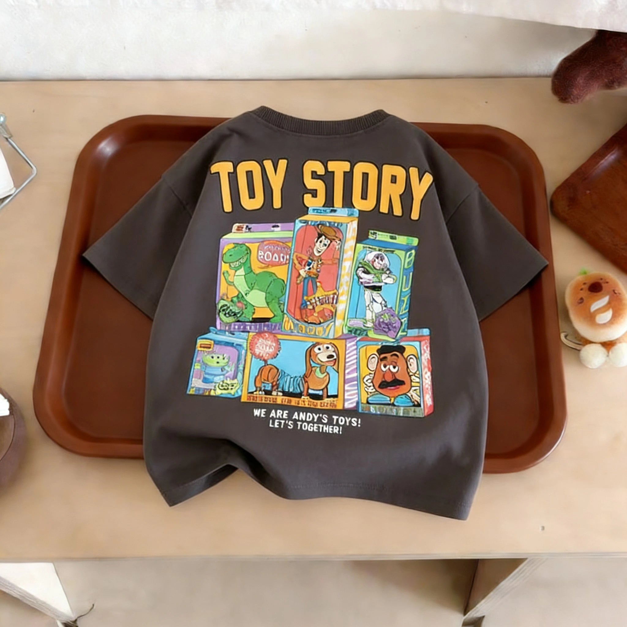 Toy Story Printed Children's Tshirt Summer Clothing Simple Fashion Short Sleeved Tops Tees Kids Costume Casual T-shirts Crewneck