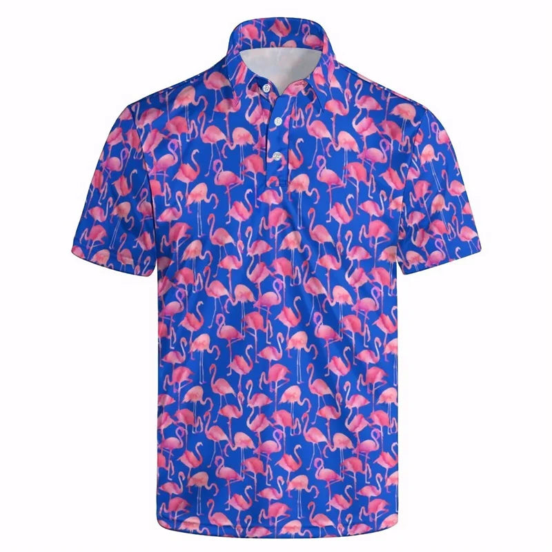 Fashion USA Flag Pattern Polo Shirt For Men 3D Print Short Sleeves T-shirt Hot Sale Street Summer Button Loose Lapel T Shirts