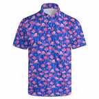 Fashion USA Flag Pattern Polo Shirt For Men 3D Print Short Sleeves T-shirt Hot Sale Street Summer Button Loose Lapel T Shirts