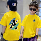 Nickelodeon Fashion children's cartoon print 100%pure cotton soft and fluffy T-shirt for medium-sized children,cute top for kids