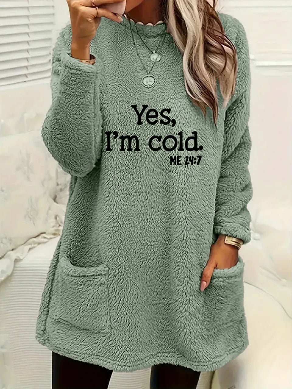 Plus-size European and American cross-border  autumn and winter new casual print pocket plush sweatshirt