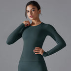 Yoga Shirts For Women Long Sleeve Winter Fitness Running Gym Clothes Workout Dry Fit Breathable High Elastic Sports Top