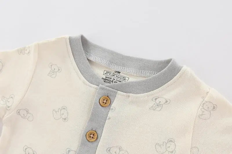 Unisex Cotton Newborn Baby Boy Clothes 3Pieces Summer 0-12M Cartoon Baby Girl Clothes Print Bodysuits Short Sleeve Bebes