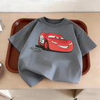 Summer Clothing Printed Cartoon Car Boys Tshirts Tops Short-sleeved Children's Wear Round Collar T-shirt Kids Costume T Shirts