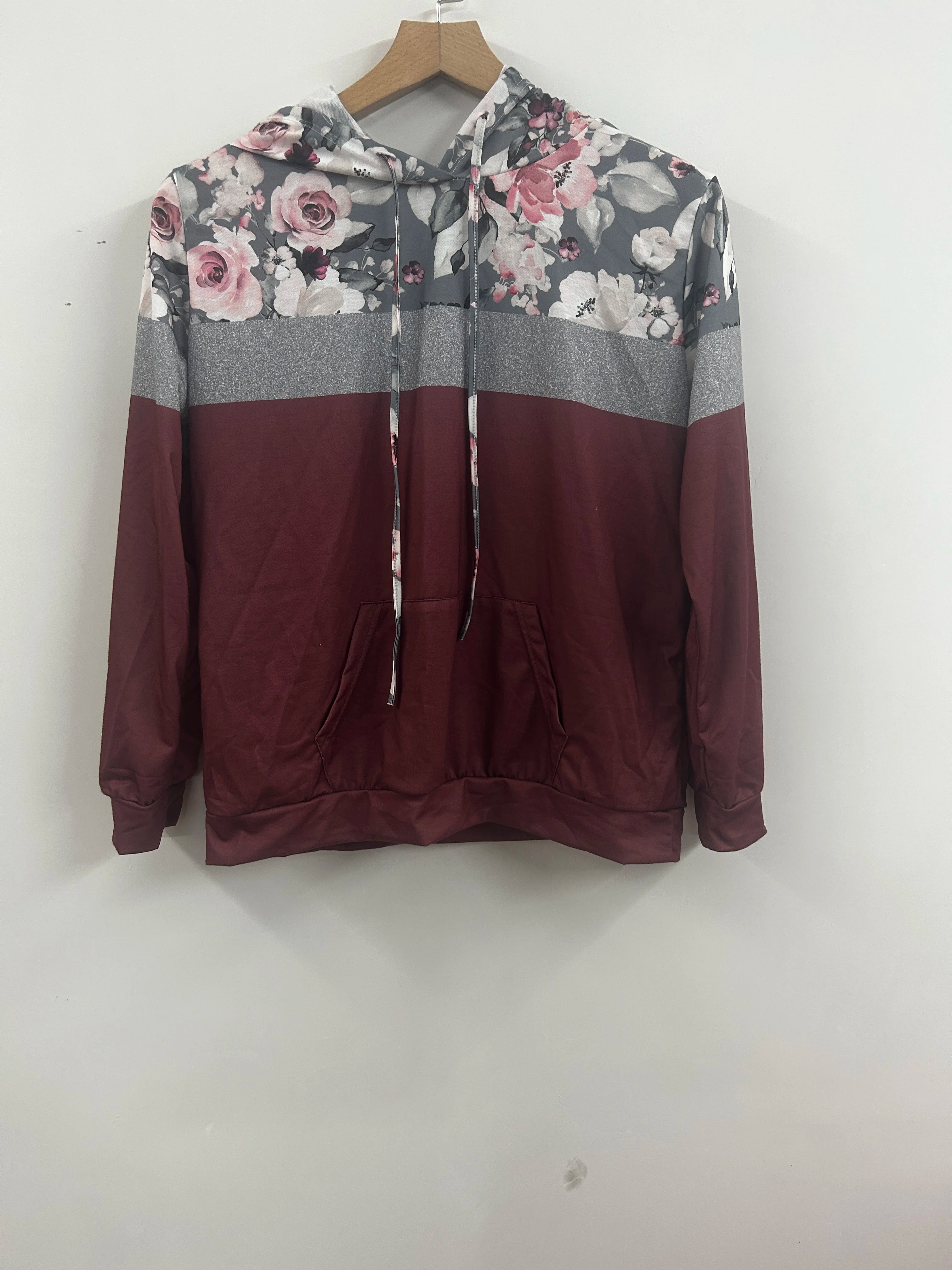 2024 Plus Size Autumn And Winter New Women's Pullover Print Hooded Pullover Pocket Long Sleeve Top