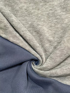 Plus Size Women's Clashing Hooded Sleeve Solid Color Casual Top