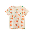 2025 Summer 2-8 Years Kids Girl Shorts Sleeve T-shirts Printed Little Girl Top Baby Girl T Shirts Children Toddler Girl Clothes