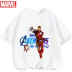 Kids Marvel Iron Man Avengers T-Shirt Boys Girls Summer Casual Tees 2026 New Anime Clothes