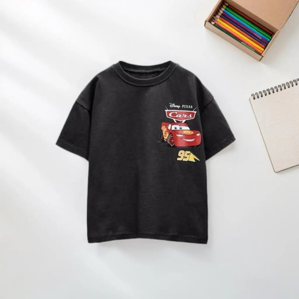 Cartoon Car Pattern Kids Tshirt Summer Clothing Fashion Versatile Boys Short Sleeve Tops Tees Children's Wear Casual T-shirts