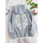 Beautiful Angel Wings Women's Hoodie Warm and Comfortable Casual Hoodie Fashion Classic Street Outdoor Sports Hoodie Loose