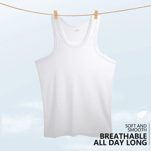 1pcs Pure Cotton Men Four Seasons Vest Teenagers Simple Fit Sports Fitness T-shirt Middle-aged Casual Sleeveless Tops L-4XL