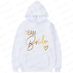 Team Bride Matching Hoodies Women Soft Casual Bridesmaid Bachelorette Party Gift Hooded Sweatshirts Wedding Group Outfits Tops