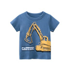 2 3 4 5 7 9 Years Summer Baby Boys Short Sleeve T-shirt Children Kids Cotton Cartoon Tops For Little Boys KF1022