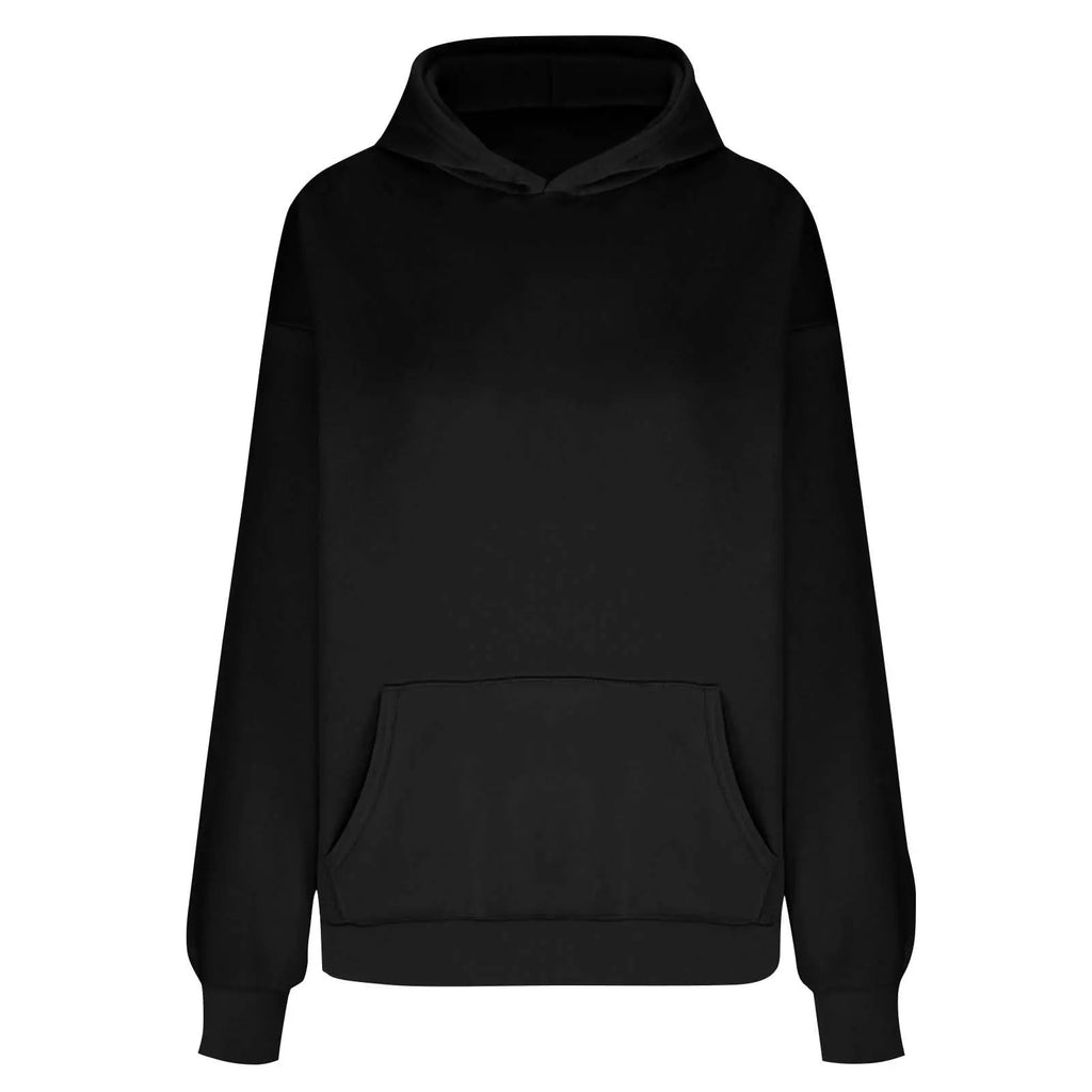 Plus Size Hooded Sweatshirt for Women Fall Fashion Casual Solid Color Pocket Hoodies Women's Clothing Street Hip Hop Hoody