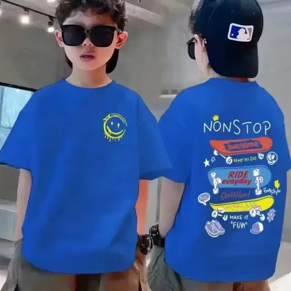 Nickelodeon Best-selling cute-patterned children's T-shirt for boys and girls,soft and comfortable summer clothing for children.