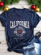 Plus size women's short sleeve T-shirt California Los Angeles 89 West Coast Spring and Summer Essentials summer outfits women's