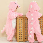 Cartoon Flannel Baby Rompers Unicorn Rabbit Dinosaur Pajamas Cotton Baby Boy Girls Animal Costume Baby Jumpsuit Kigurumi Outfits