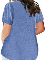 Plus Size 1XL-8XL Women's Loose Tops Ladies Casual V-neck Short Sleeve Pocket T-shirt Spring and Summer New Style
