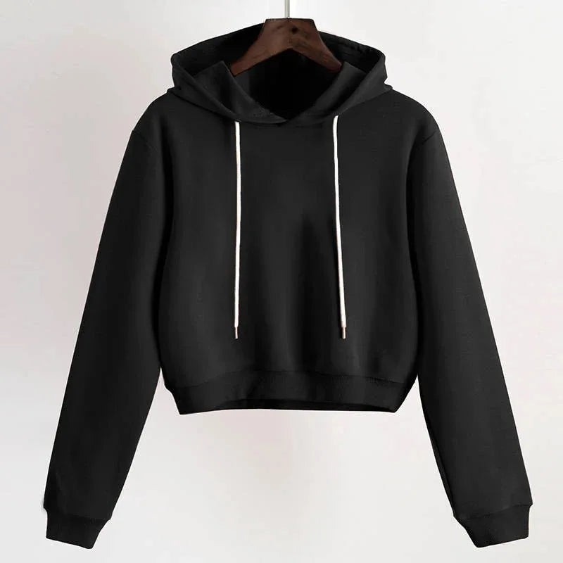 2026 hoodie female student loose spring and autumn with hat solid color simple hooded top jacket