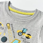 Little maven 2026 Summer Fashion New Tops Children's Clothing T-shirts Cartoon Excavators Infant Baby Boys Kids Clothes