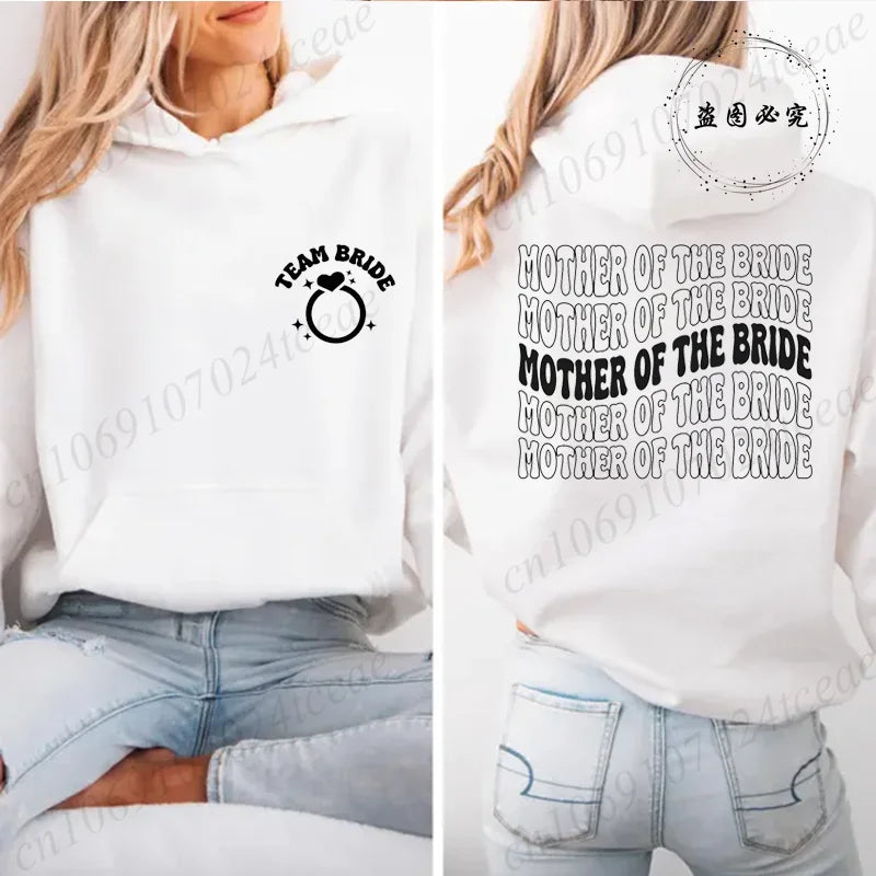 Personalized Womens Bridal Shower Print Hoodie Personalized Sweatshirt Tops Casual Pullover Hoodie Bachelorette Party Sportwear