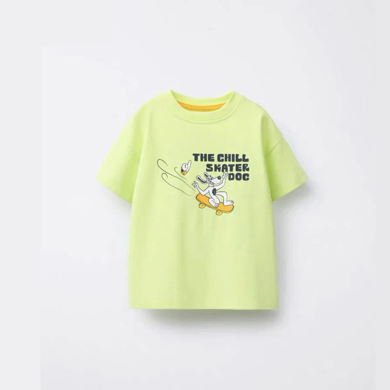 Simple All-match Base Shirt New Short Sleeve Lovely Round Neck T Shirt Thin Pure Cotton Clothes Boys And Girls Loose Casual Wear