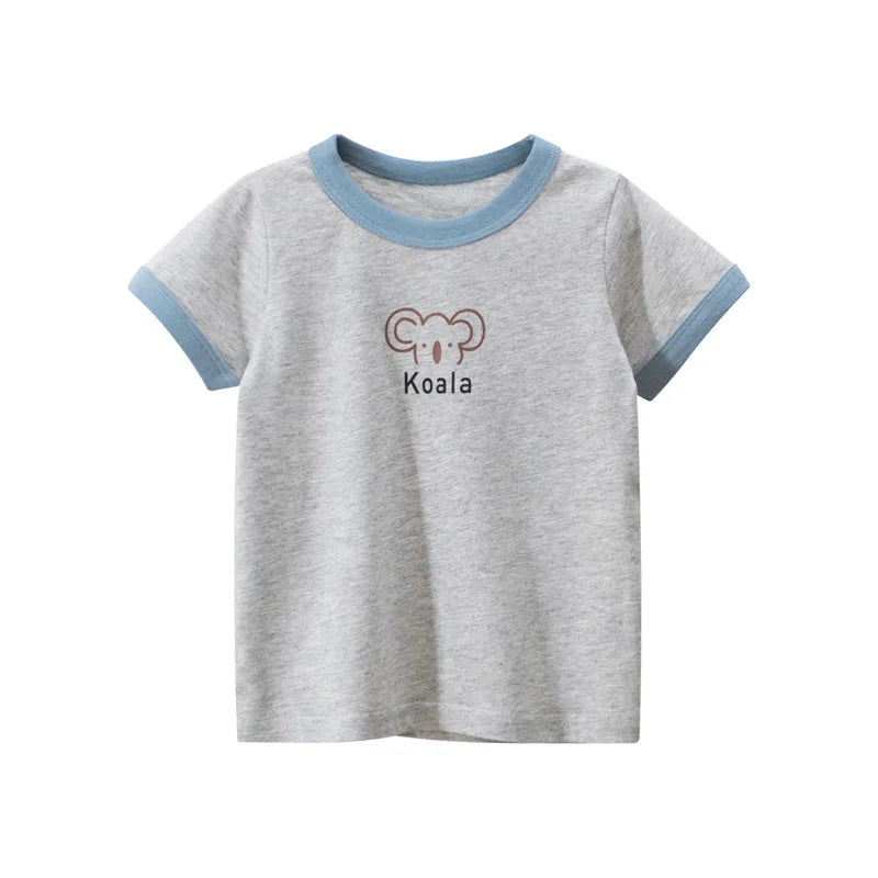 2025 Summer 2-8 Years Kids Girl Shorts Sleeve T-shirts Printed Little Girl Top Baby Girl T Shirts Children Toddler Girl Clothes