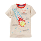 Little maven 2026 New Fashion Boys T-shirt Summer Luminous Dinosaur Animal Cotton Causal Clothes Lovely Tops for Kids 2-7 year